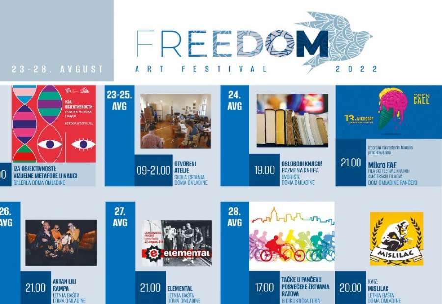 “Freedom art festival” od 23. do 28. avgusta