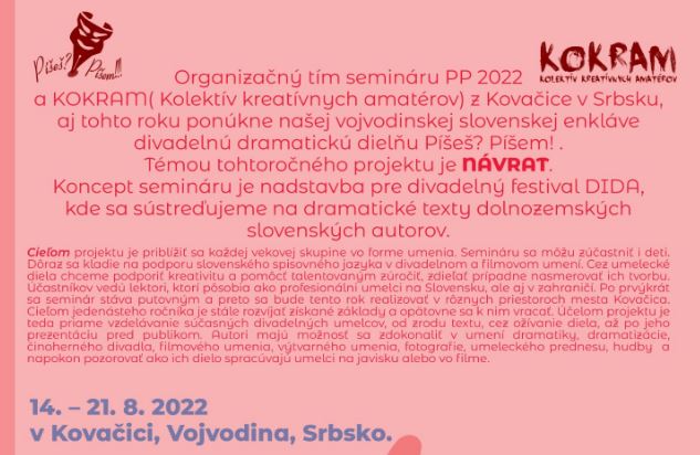 Seminar "Pišeš? Pišem!" biće održan od 14. do 21. avgusta u Kovačici