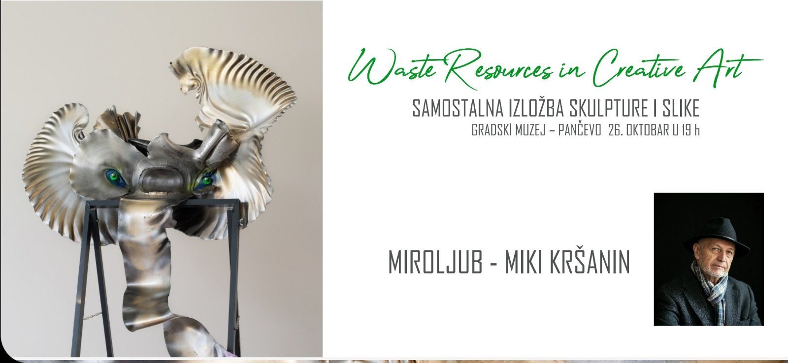 Izložba skulptura i slika Miroljuba Kršanina 26. oktobra u pančevačkom muzeju