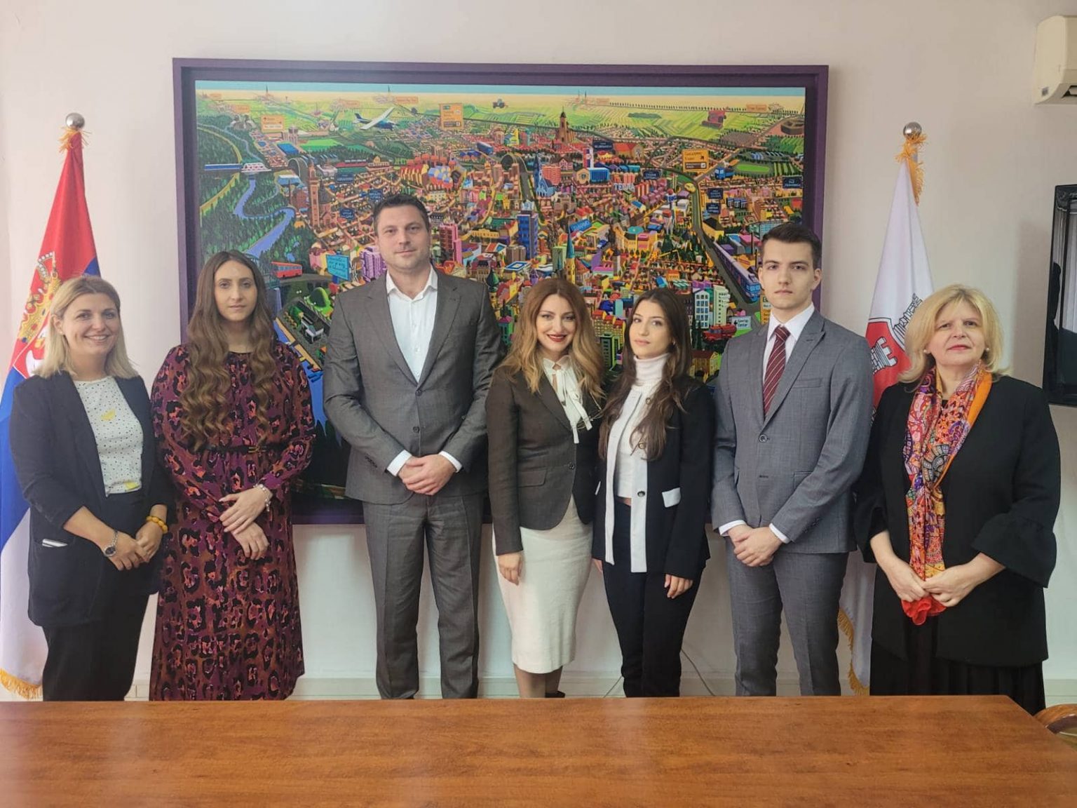 Prijem omladinskih delegata Srbije u UN kod gradonačelnika Pančeva